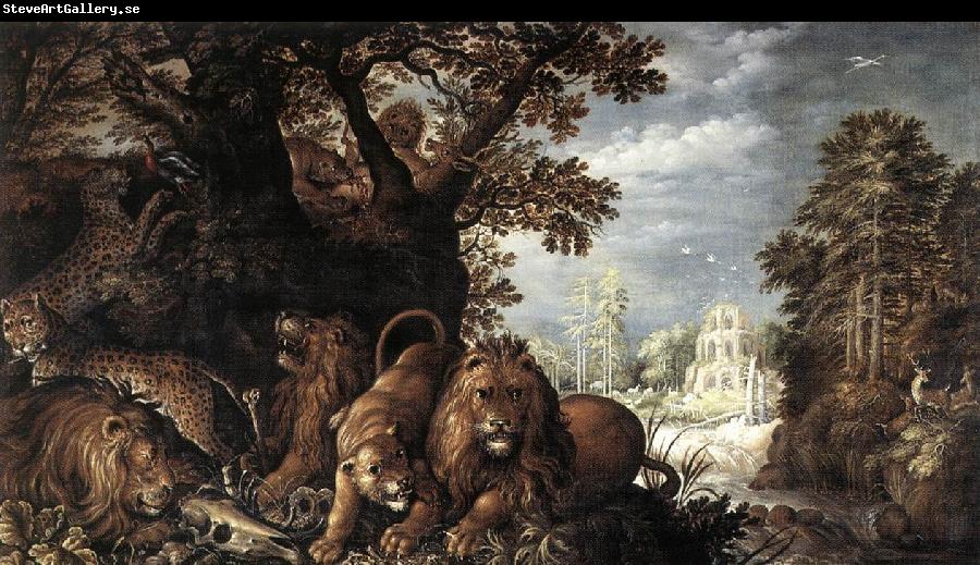 Roelant Savery Landscape with Wild Animals